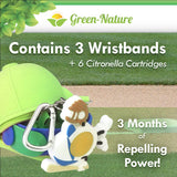 Green-Nature Mosquito Repellent Slap Bracelet , Wristband 3 Pack with Cartoon Figures Green Hat - the green nature store